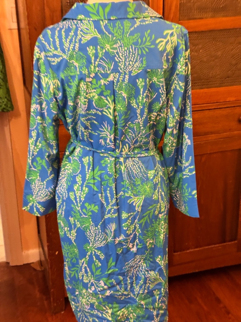 Lilly Pulitzer UPF 50+ Dress in “Briny Blue a Bit Salty” Print Sz L NWOT - Picture 8 of 13